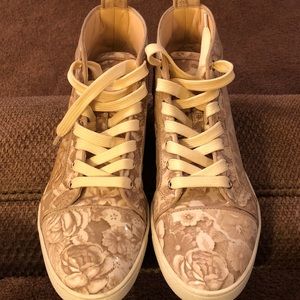 Christian Louboutin floral hi top sneakers